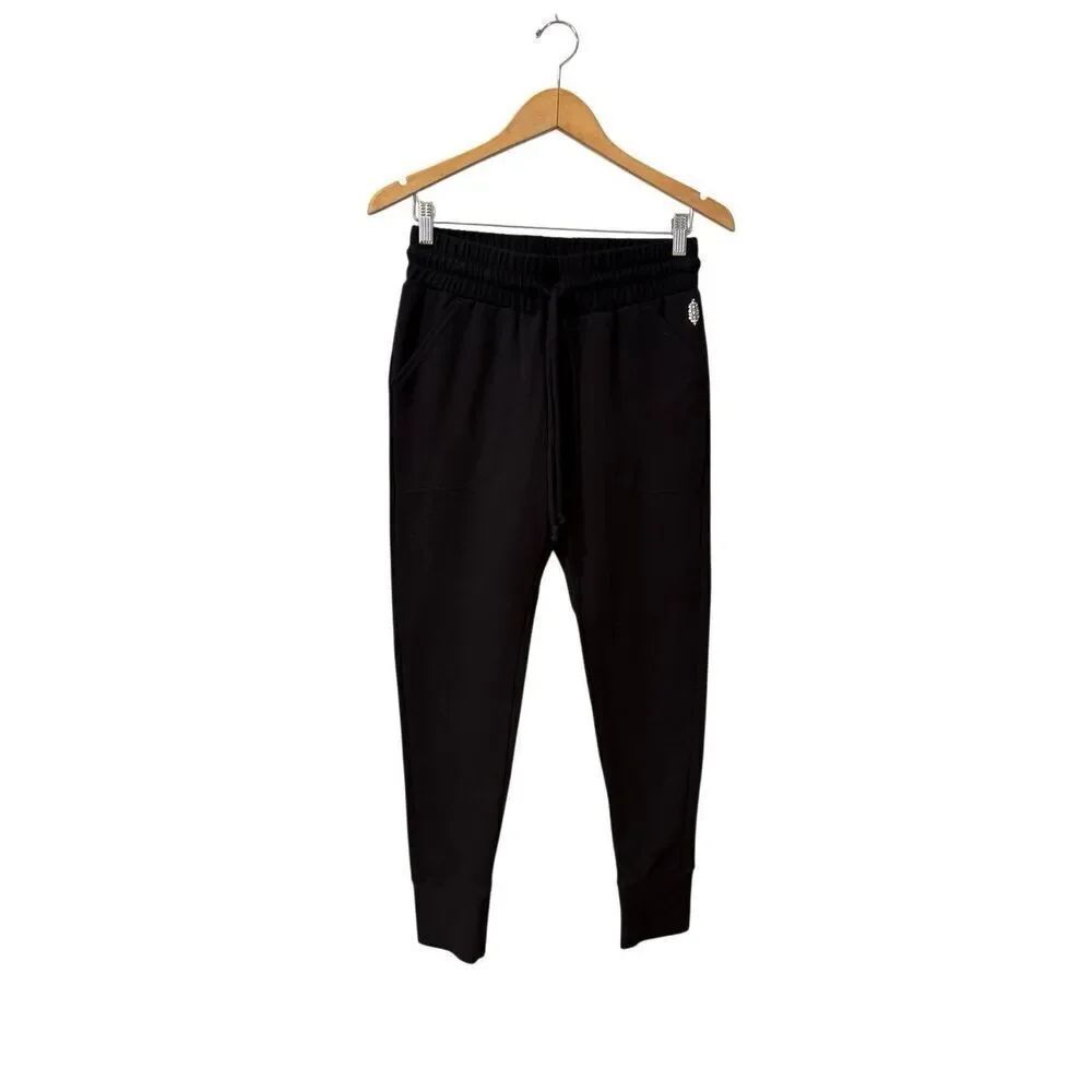 FP Movement Womens Black Joggers Small Pants Drawstring Elastic Waist Activewear